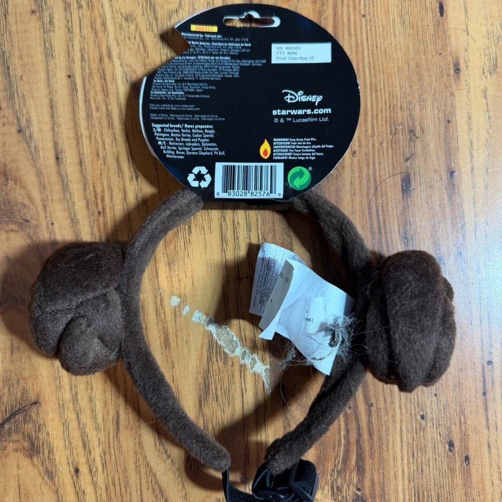 Star Wars Princess Leia Dog Headband Brown Bun Pet Costume M/L Disney 888257